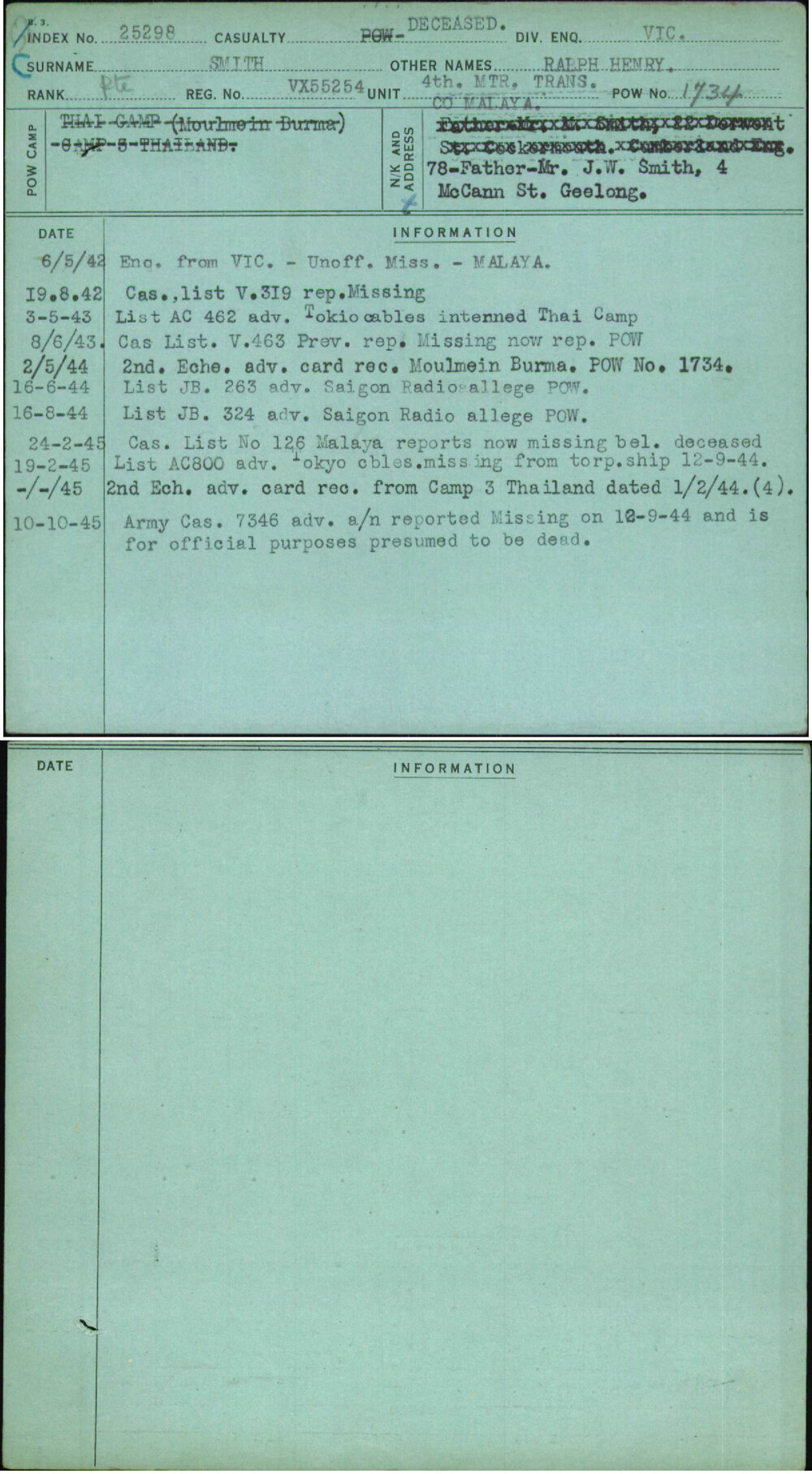 Smith, Ralph Henry, VX55254