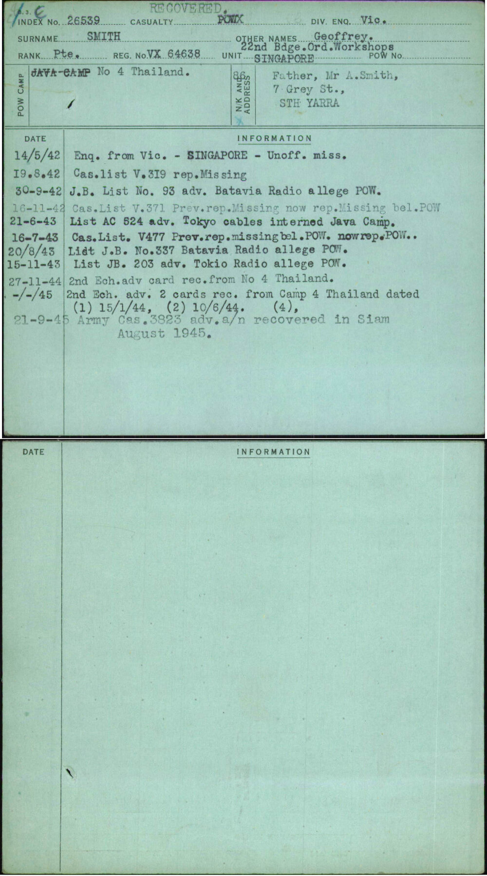 Smith, Geoffrey, VX64638