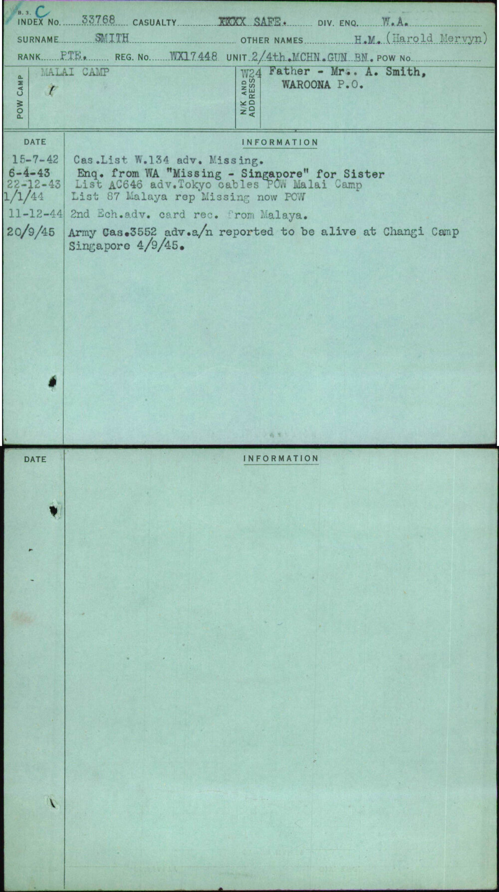 Smith, H M (Harold Mervyn), WX17448