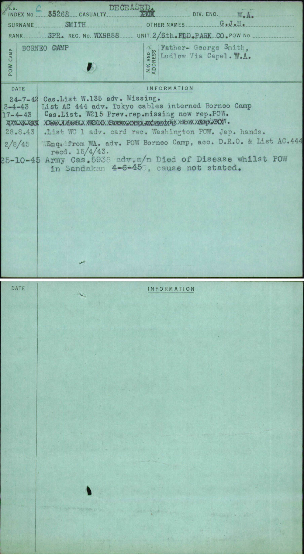 Smith, G J H, WX9888