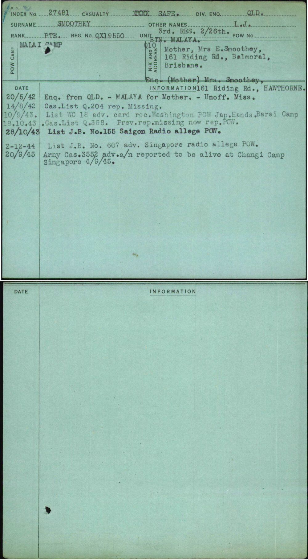 Smoothey, L J, QX19550