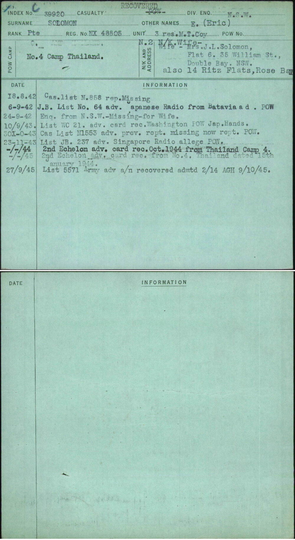 Solomon, E (Eric), NX48805
