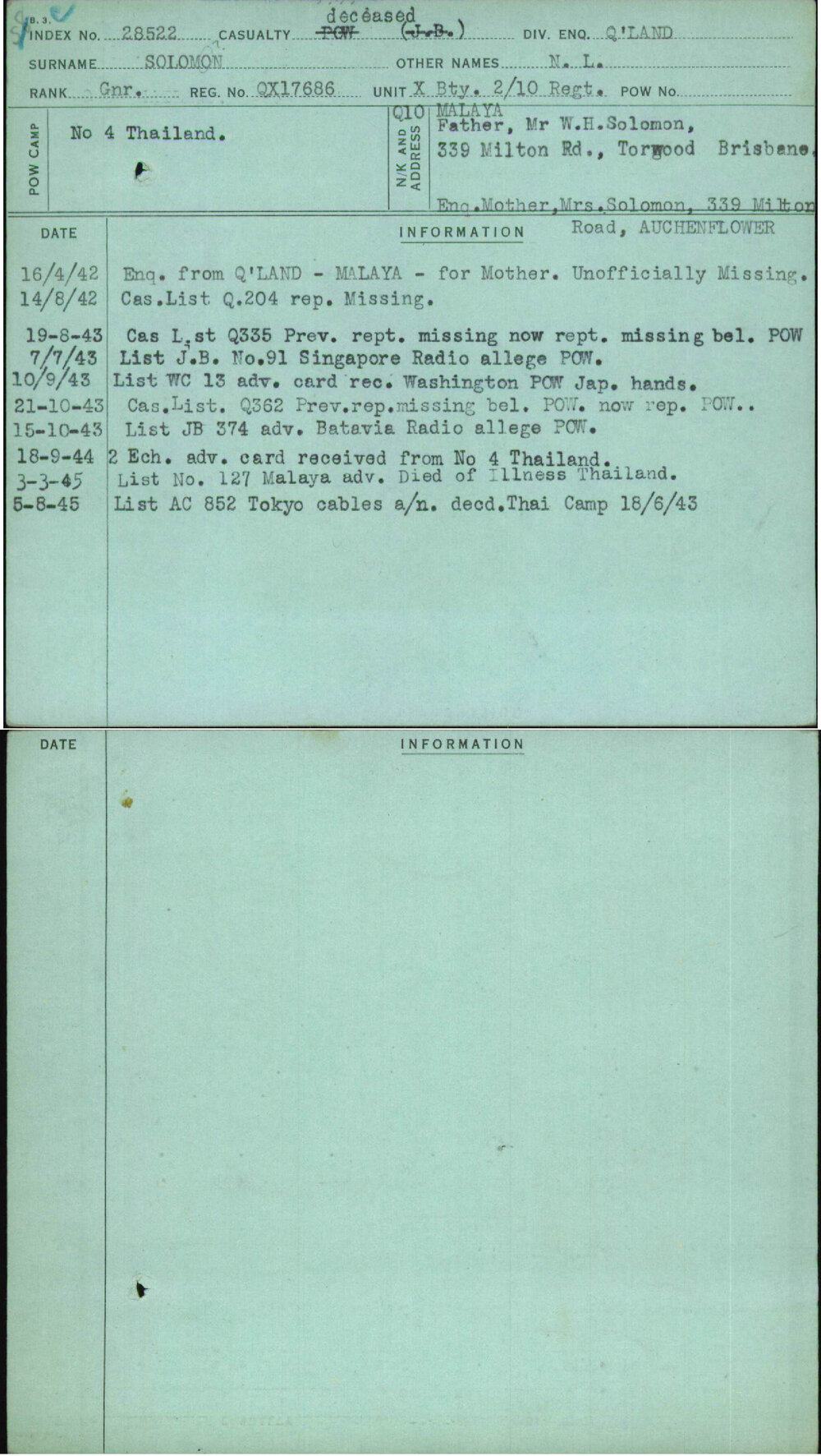 Solomon, N L, QX17686