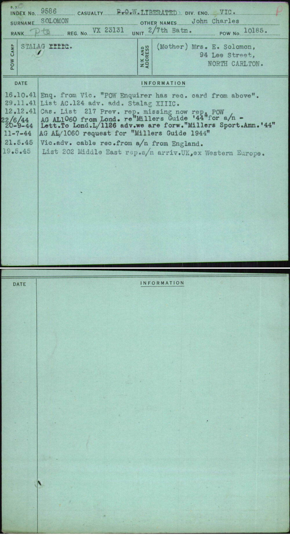 Solomon, John Charles, VX23131