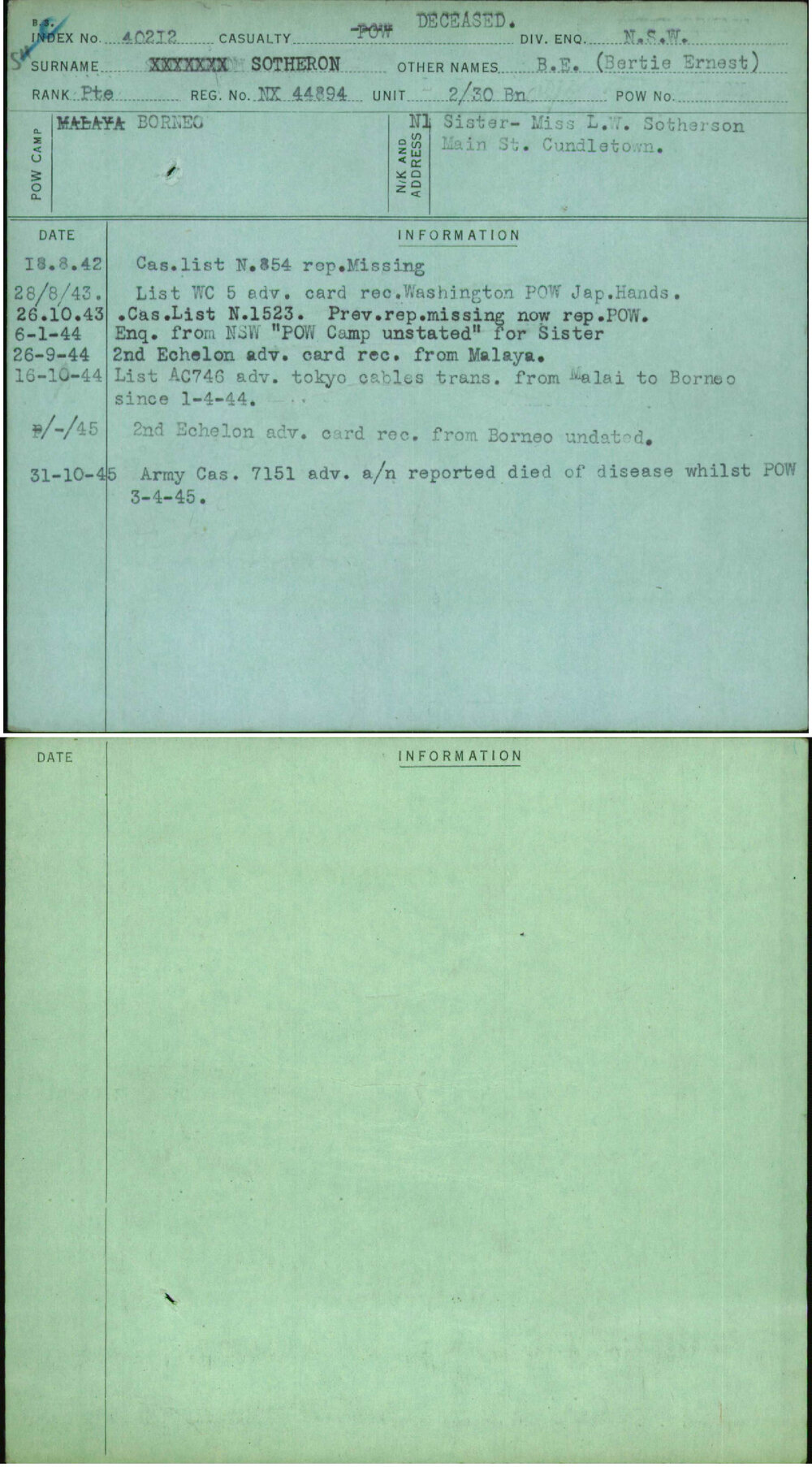 Sotheron, B E (Bertie Ernest), NX44894