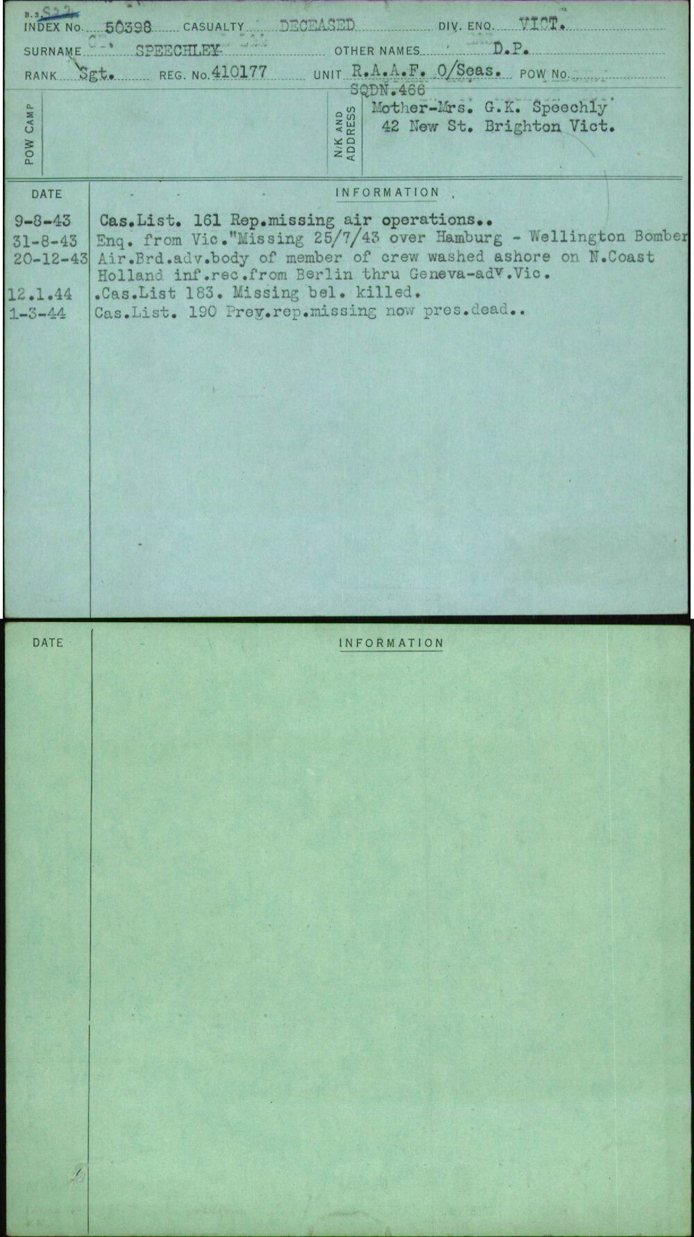 Speechley, D P, 410177