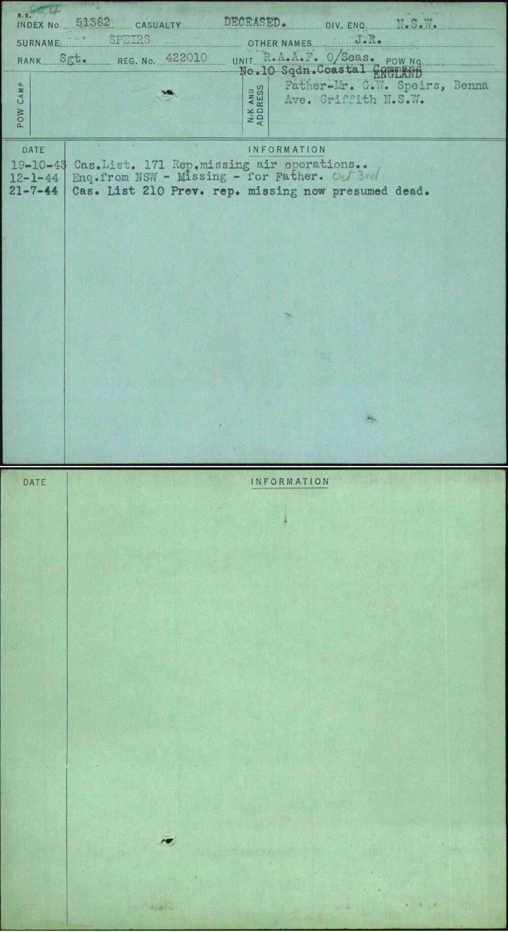 Speirs, J R, 422010