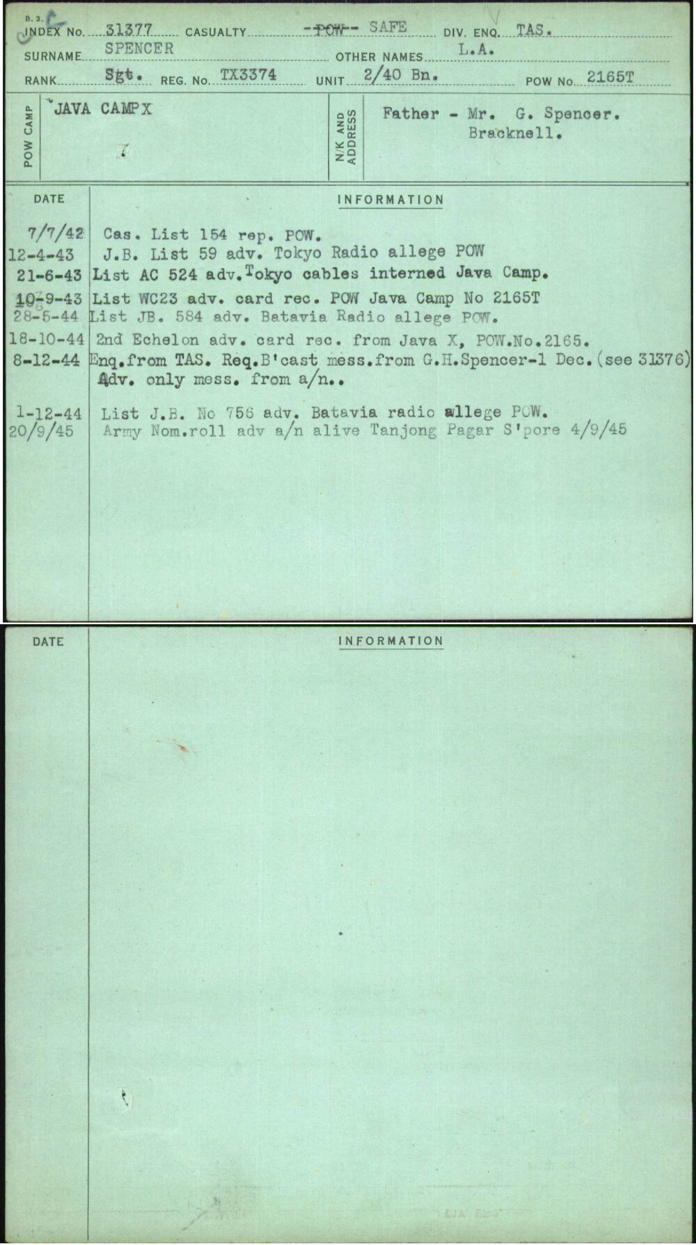 Spencer, L A, TX3374