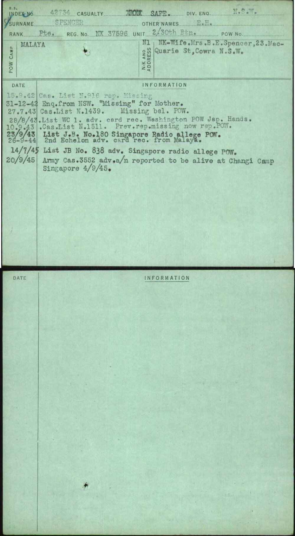 Spencer, E H, NX37596