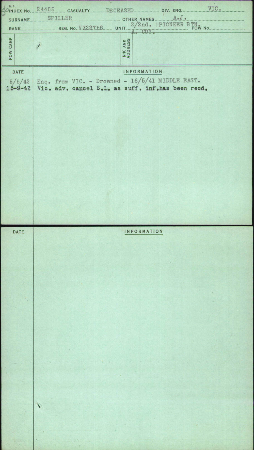 Spiller, A J, VX22756