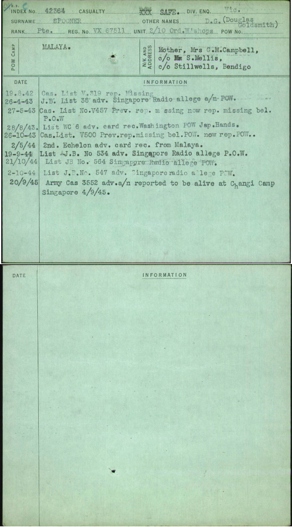 Spooner, D G (Douglas Goldsmith), VX67511
