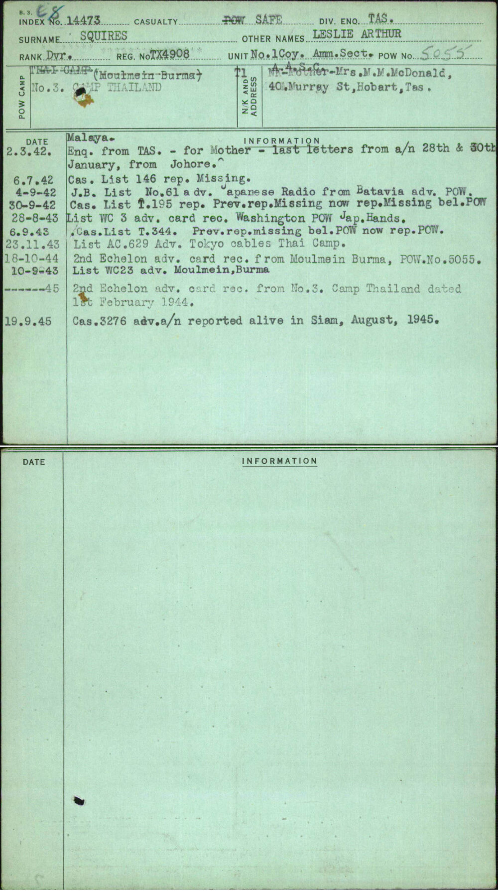 Squires, Leslie Arthur, TX4908