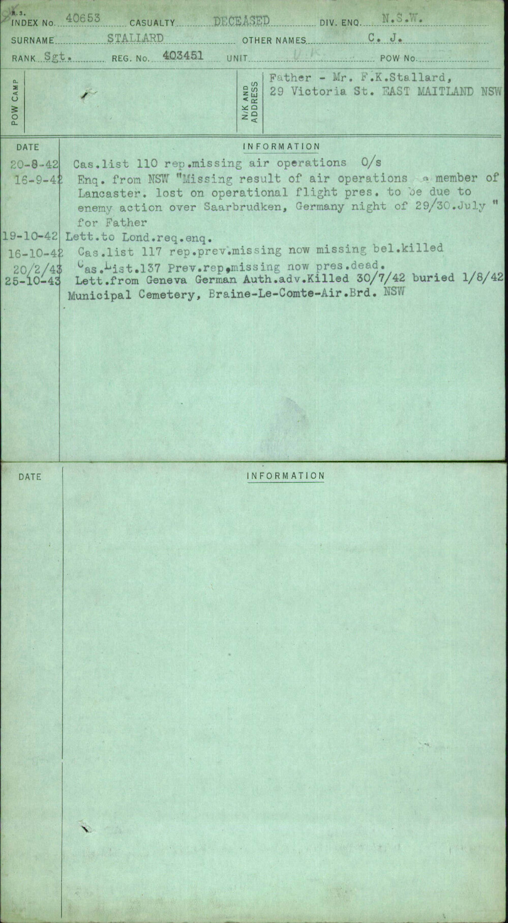 Stallard, C J, 403451