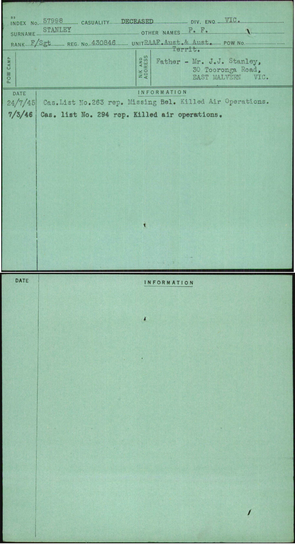 Stanley, P F, 430846