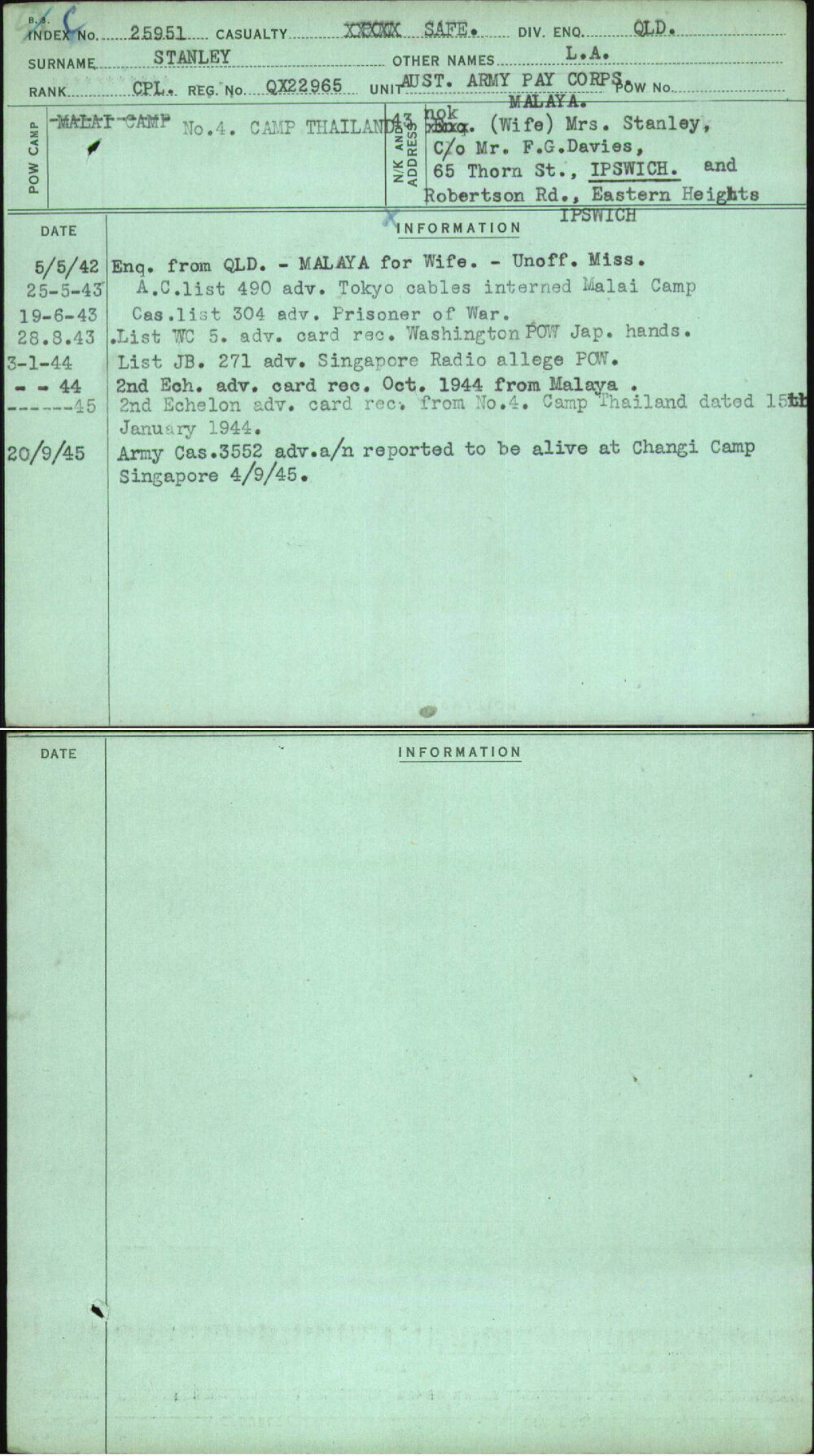 Stanley, L A, QX22965