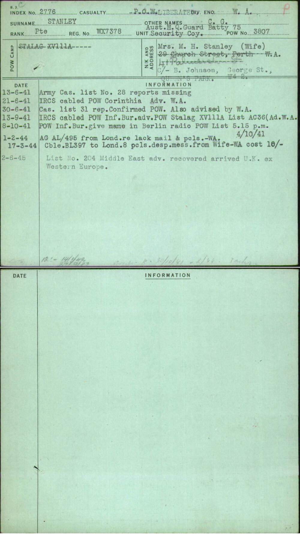 Stanley, C G, WX7378