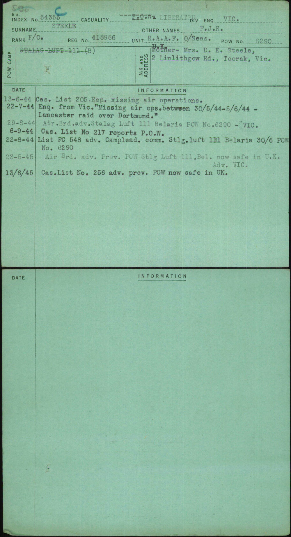 Steele, P J R, 418986