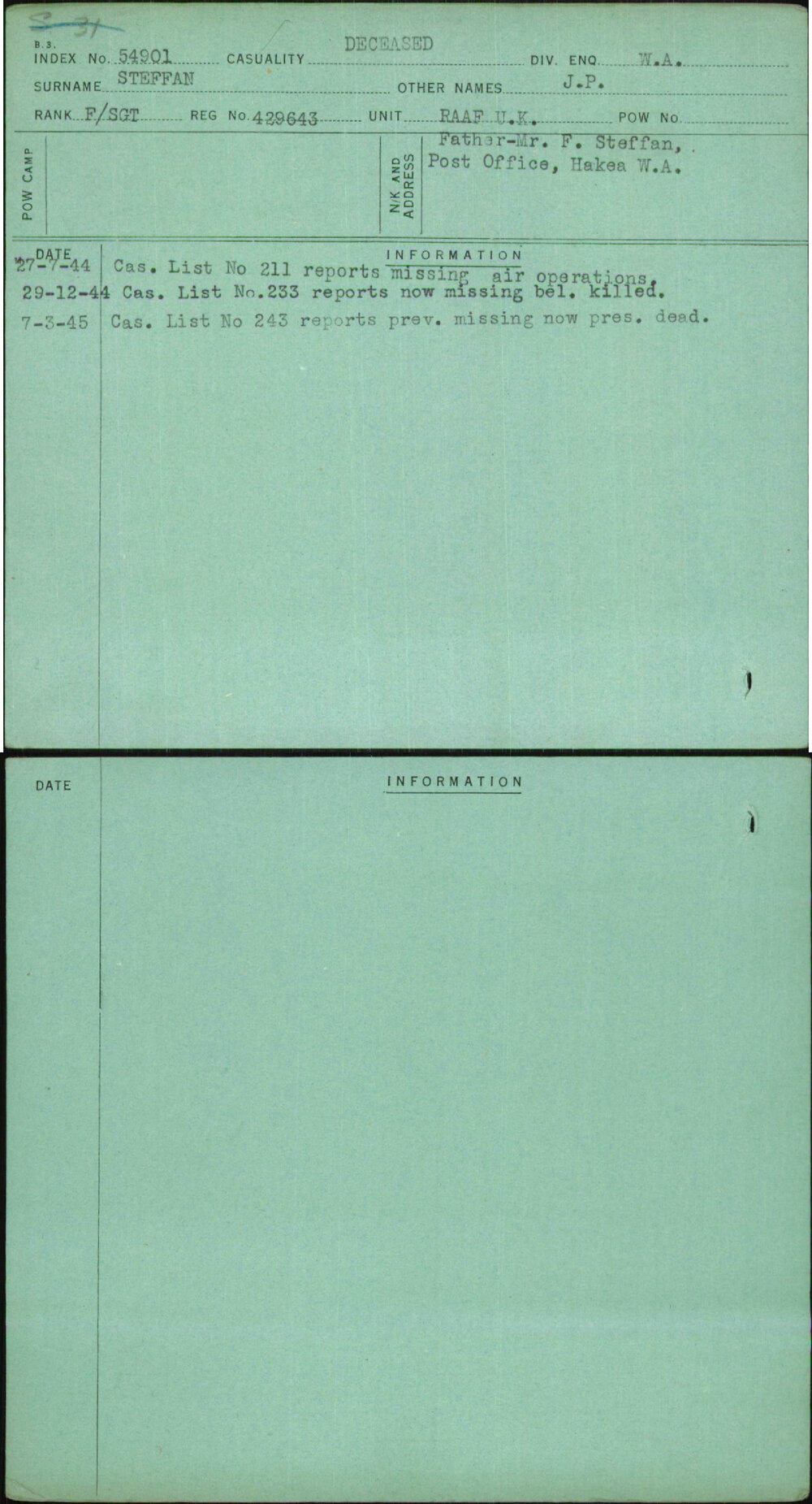 Steffan, J P, 429643