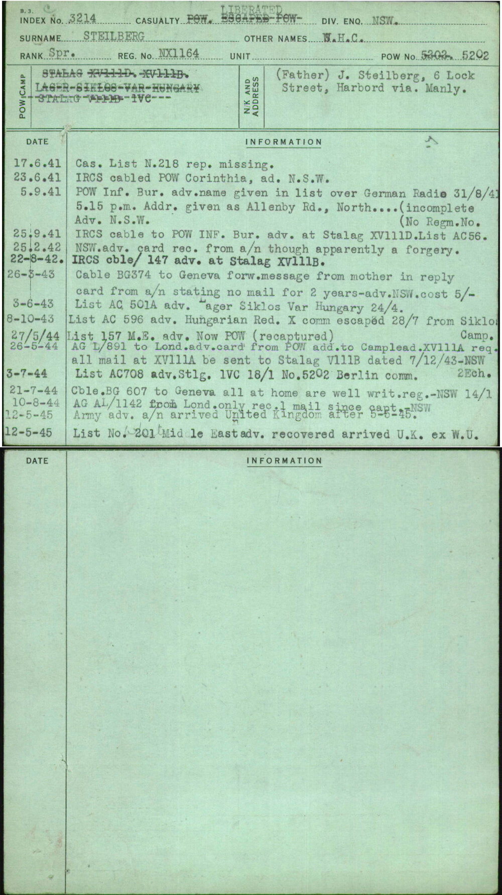 Steilberg, W H C, NX1164