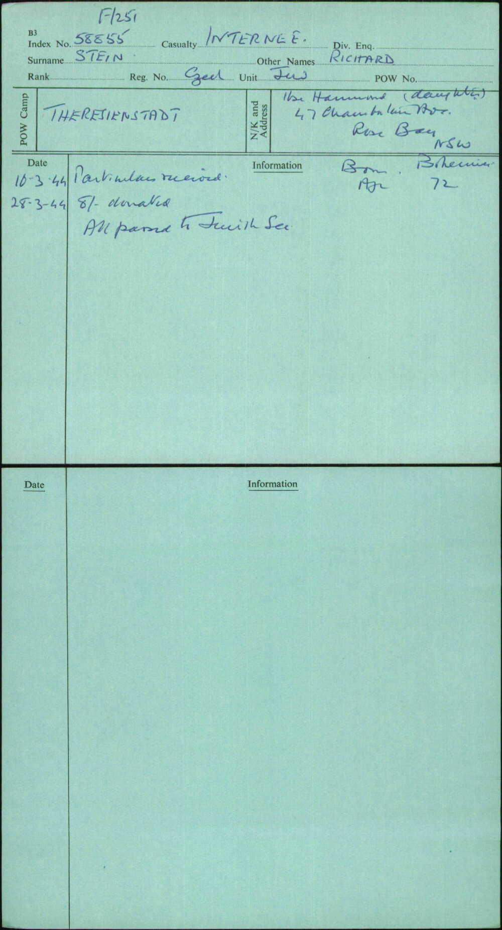 Stein, Richard, Czech