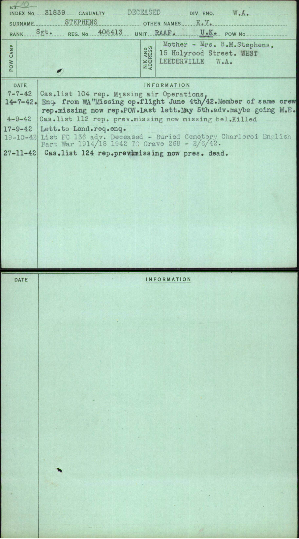 Stephens, E V, 406413