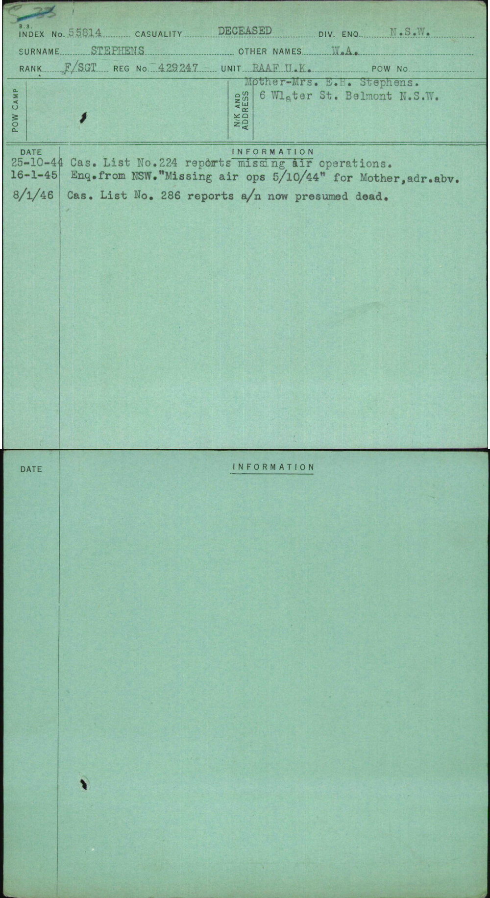 Stephens, W A, 429247