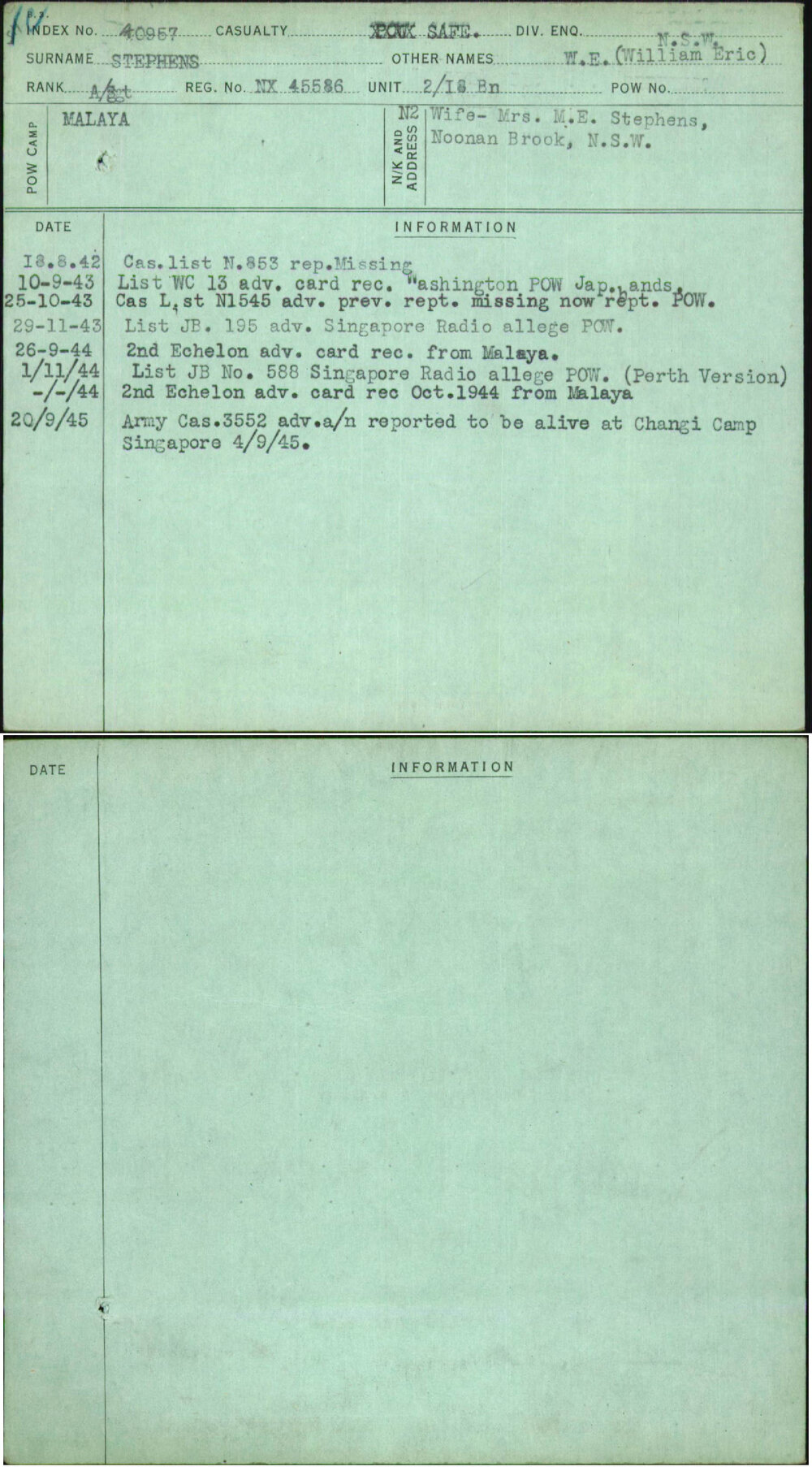 Stephens, W E (William Eric), NX45586