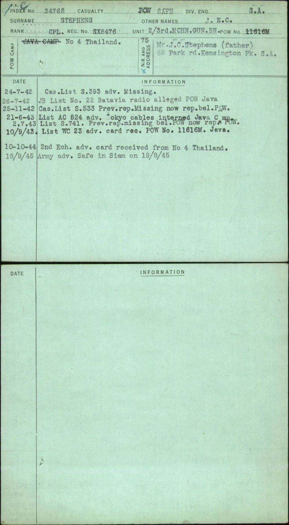 Stephens, J E C, SX8476