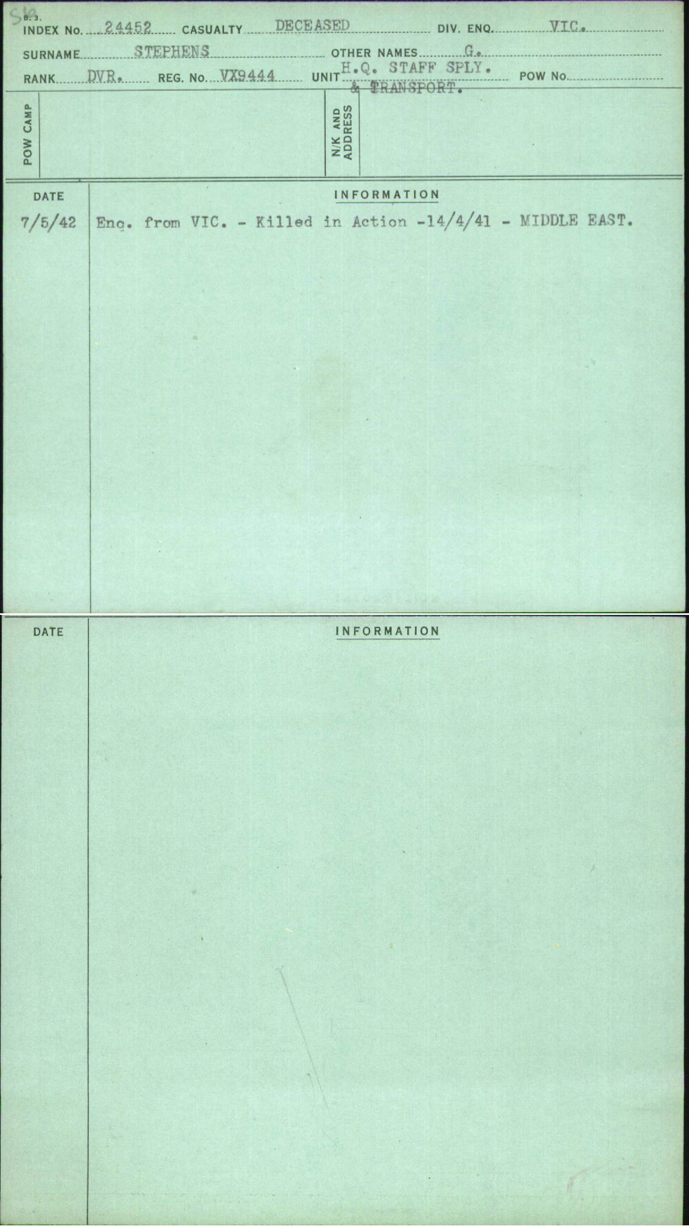 Stephens, G, VX9444