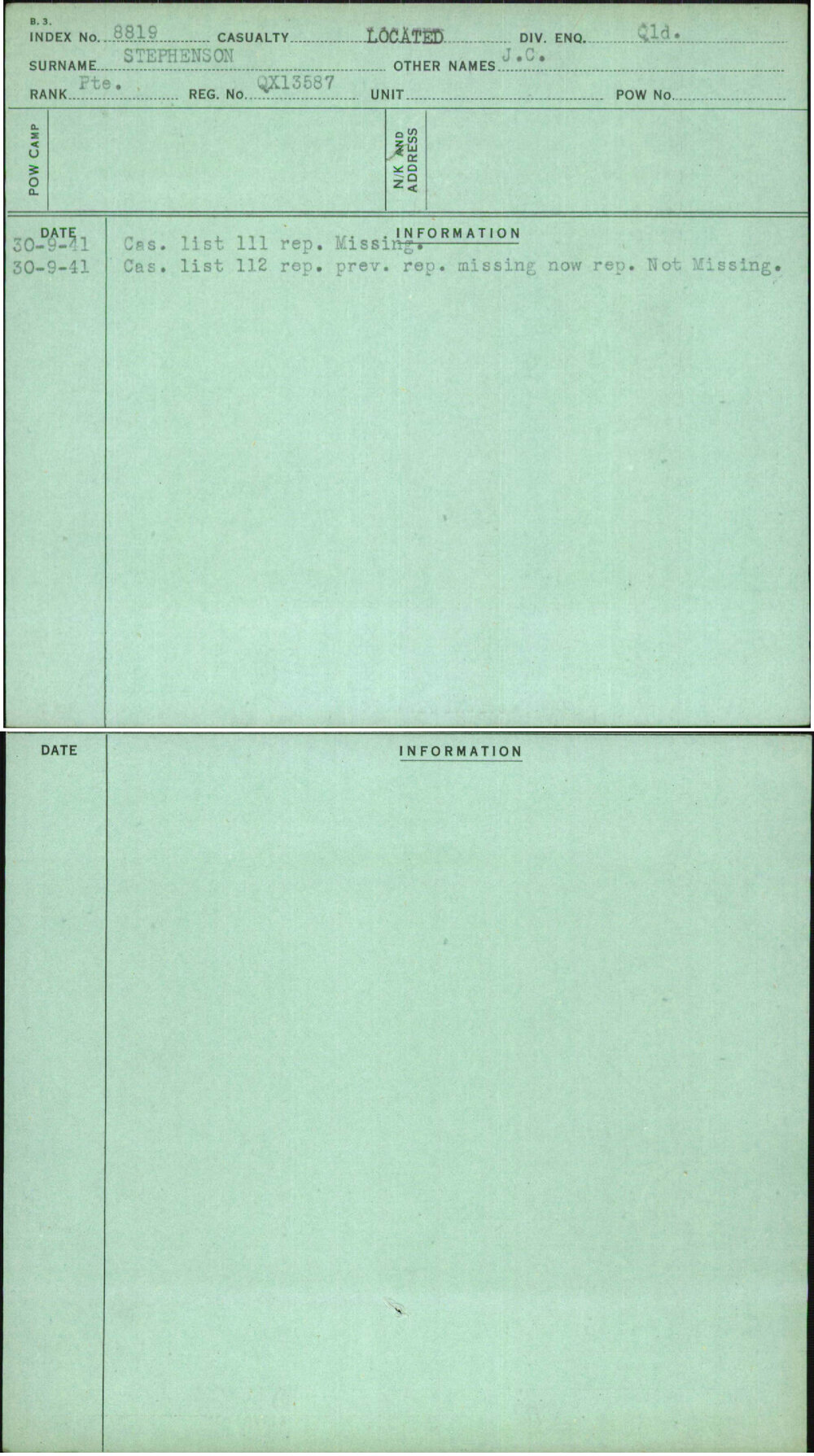 Stephenson, J C, QX13587