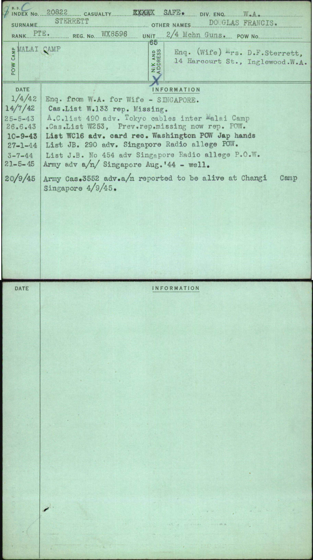 Sterrett, Douglas Francis, WX8596