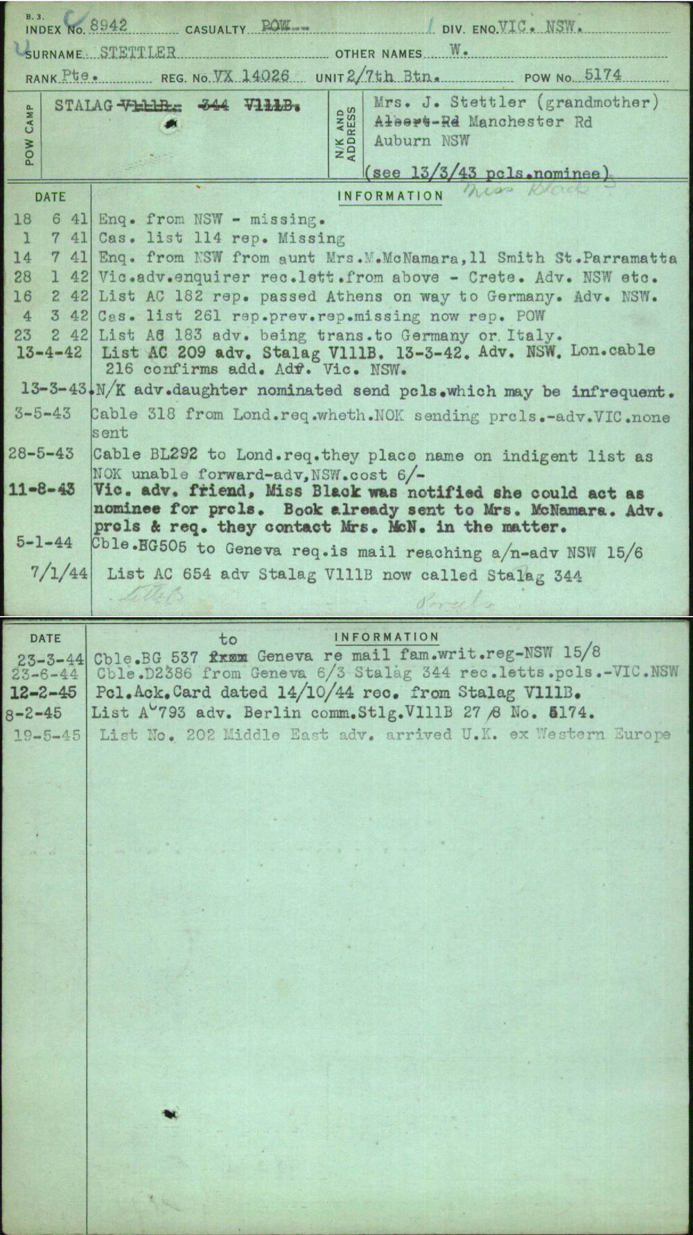 Stettler, W, VX14026