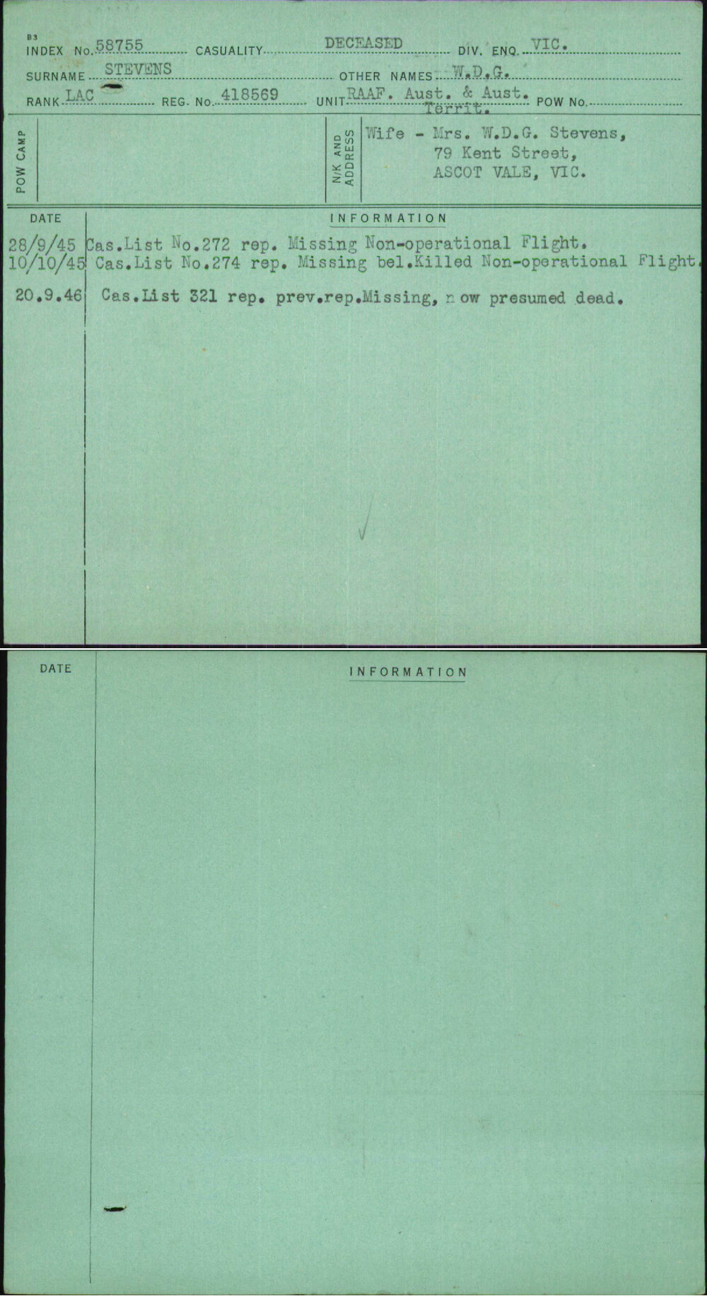 Stevens, W D G, 418569