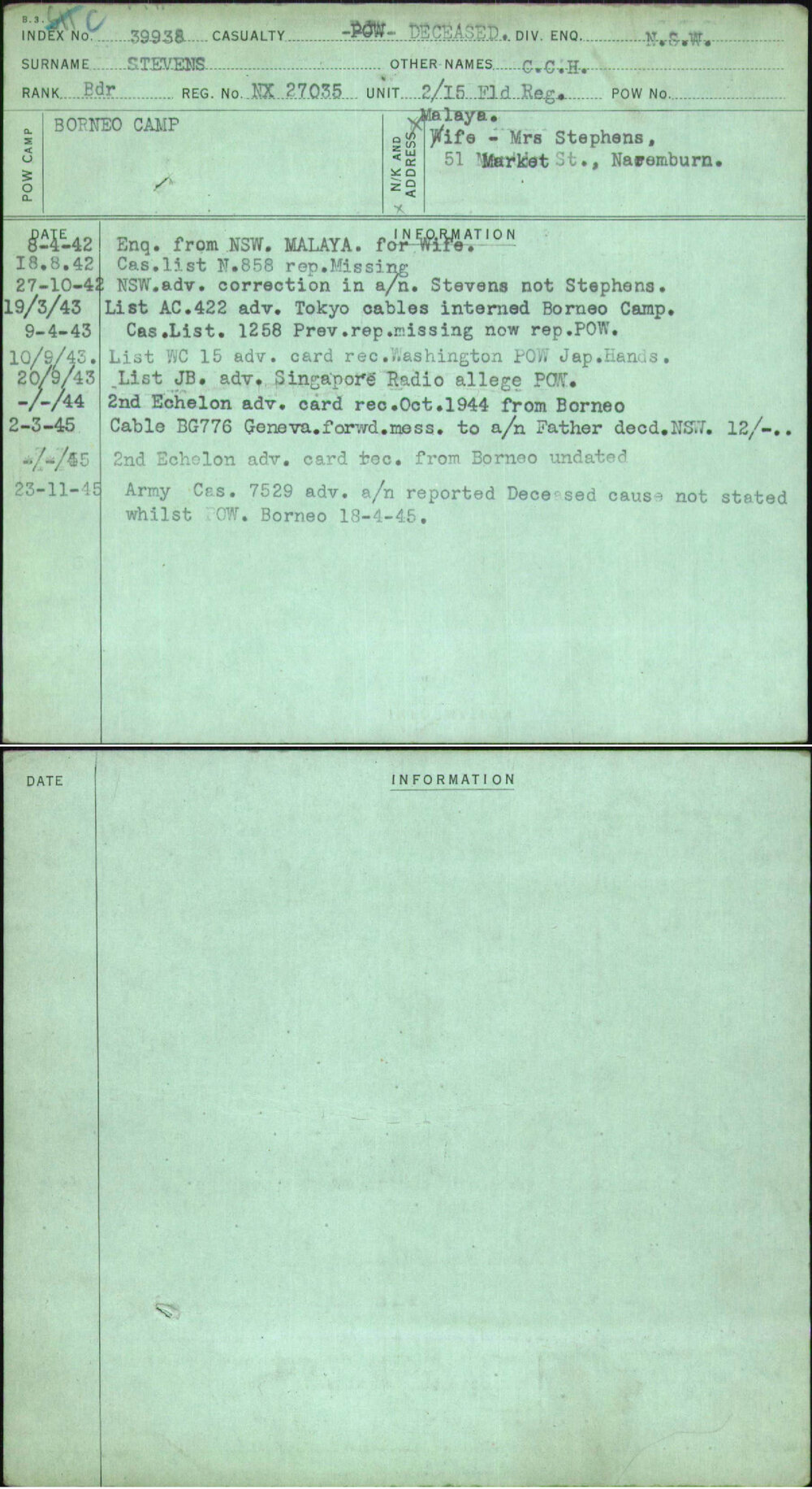 Stevens, C C H, NX27035