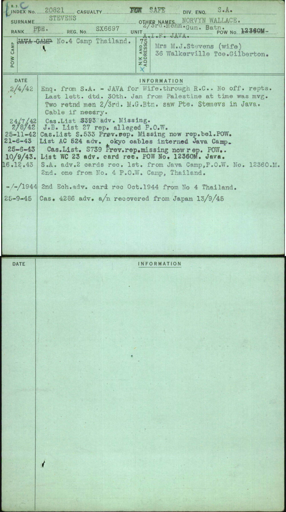 Stevens, Norvyn Wallace, SX6697