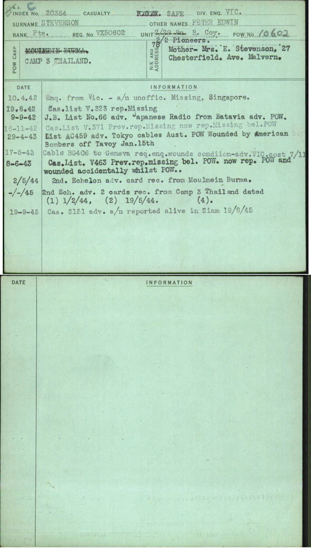 Stevenson, Peter Edwin, VX50602
