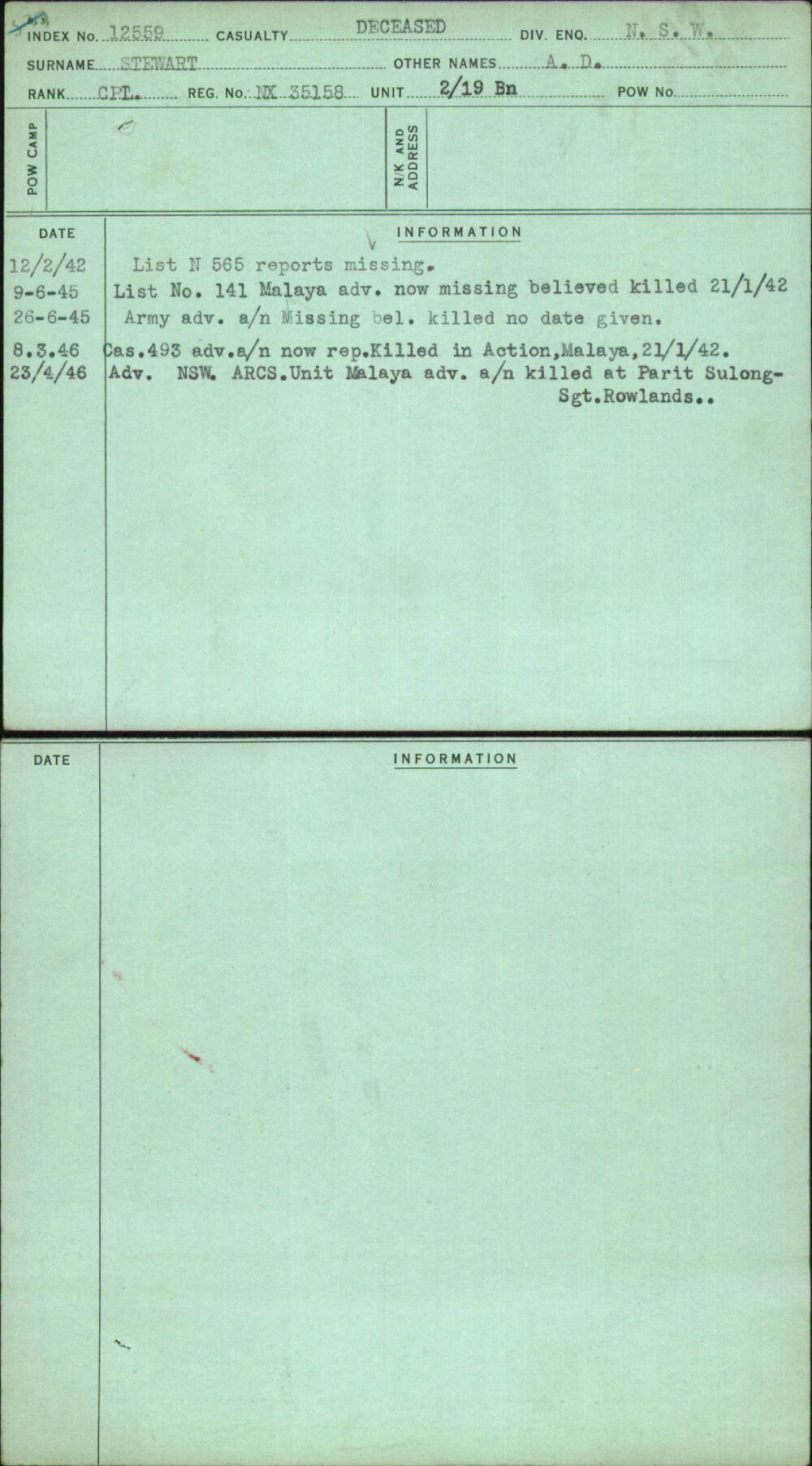 Stewart, A D, NX35158