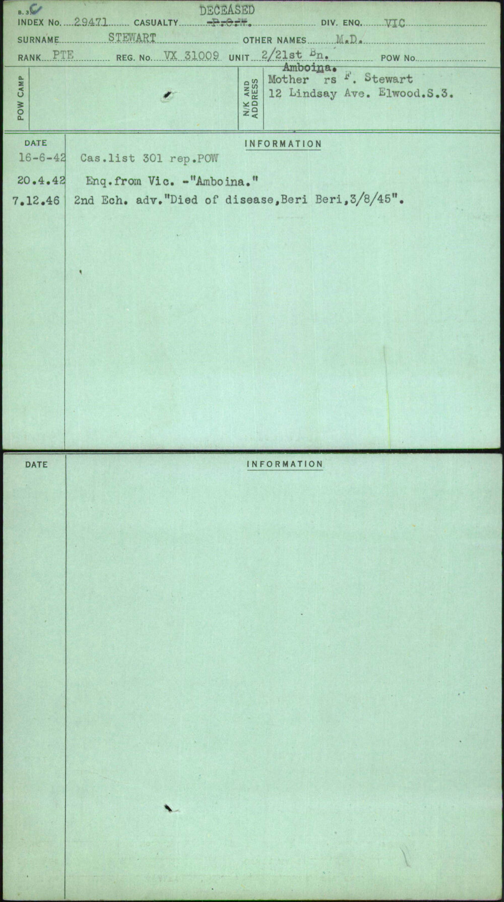 Stewart, M D, VX31009