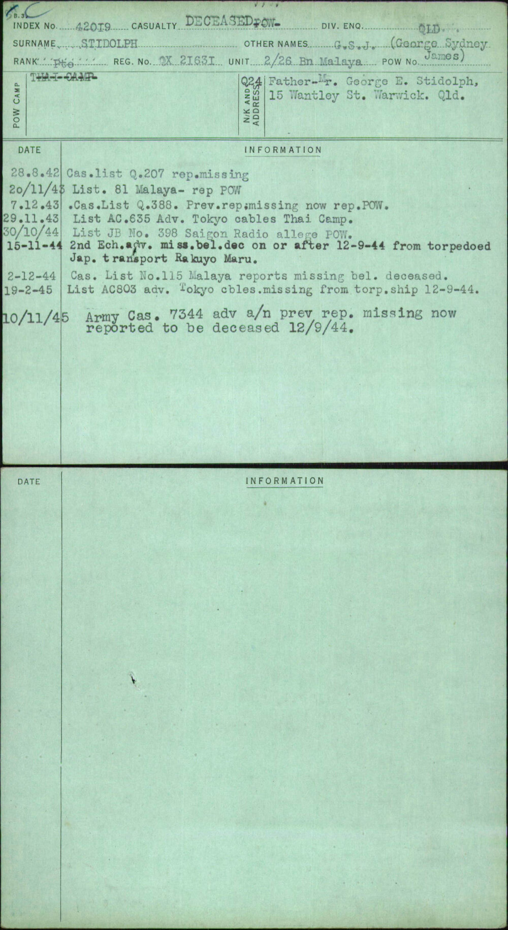 Stidolph, G S J (George Sydney James), QX21631