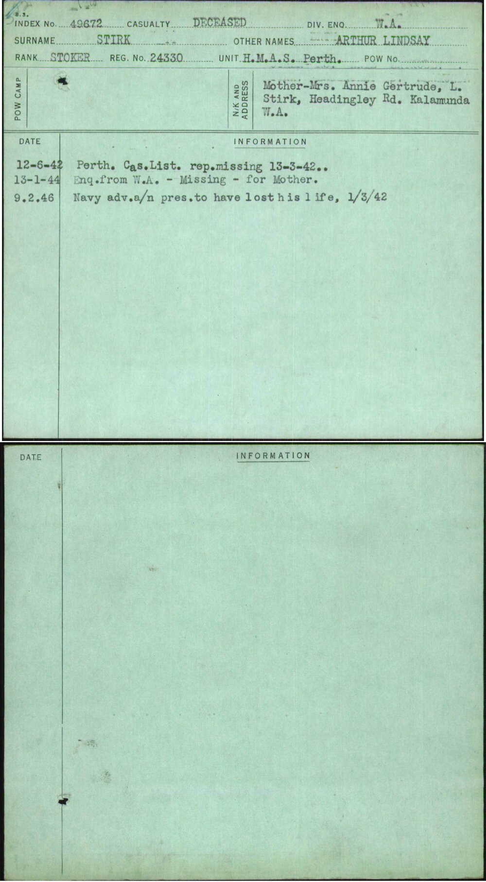 Stirk, Arthur Lindsay, 24330