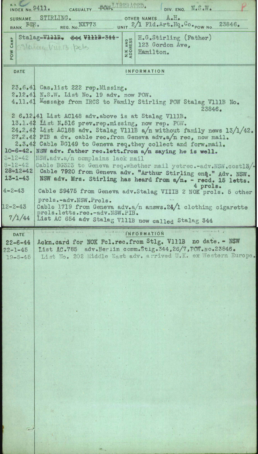 Stirling, A H, NX773