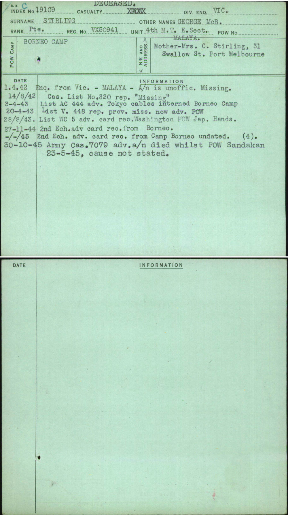 Stirling, George Mcb, VX50941