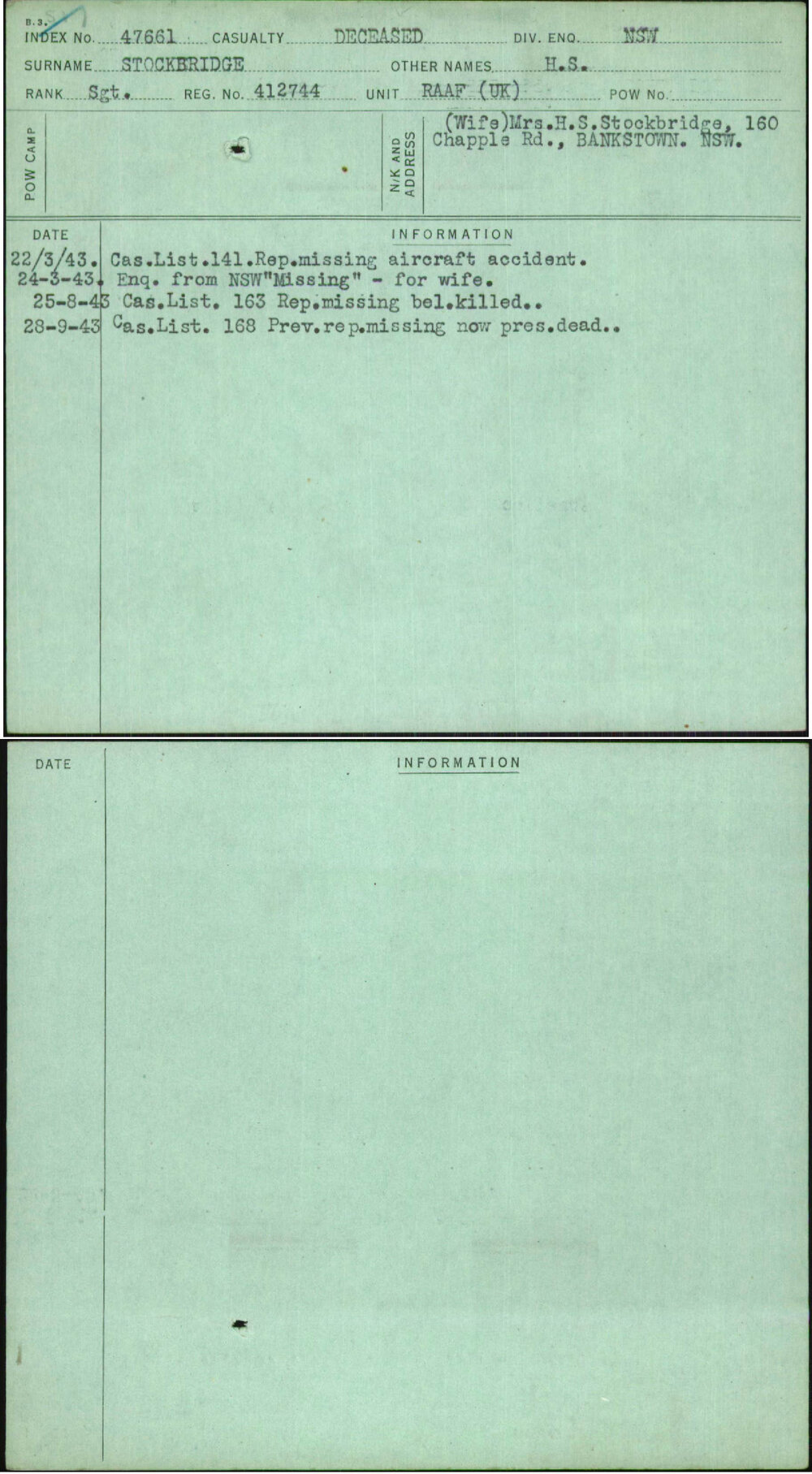 Stockbridge, H S, 412744