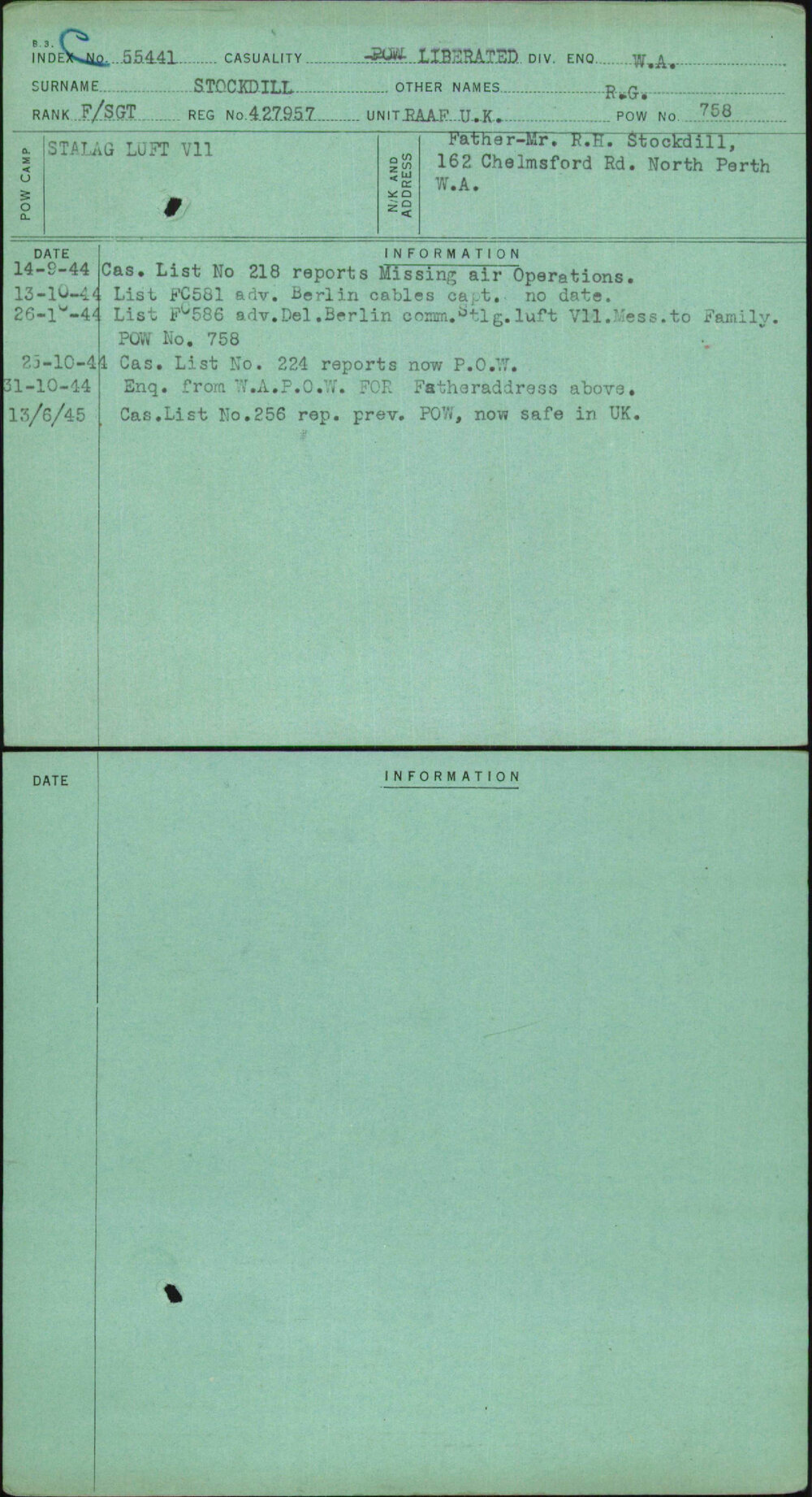 Stockdill, R G, 427957