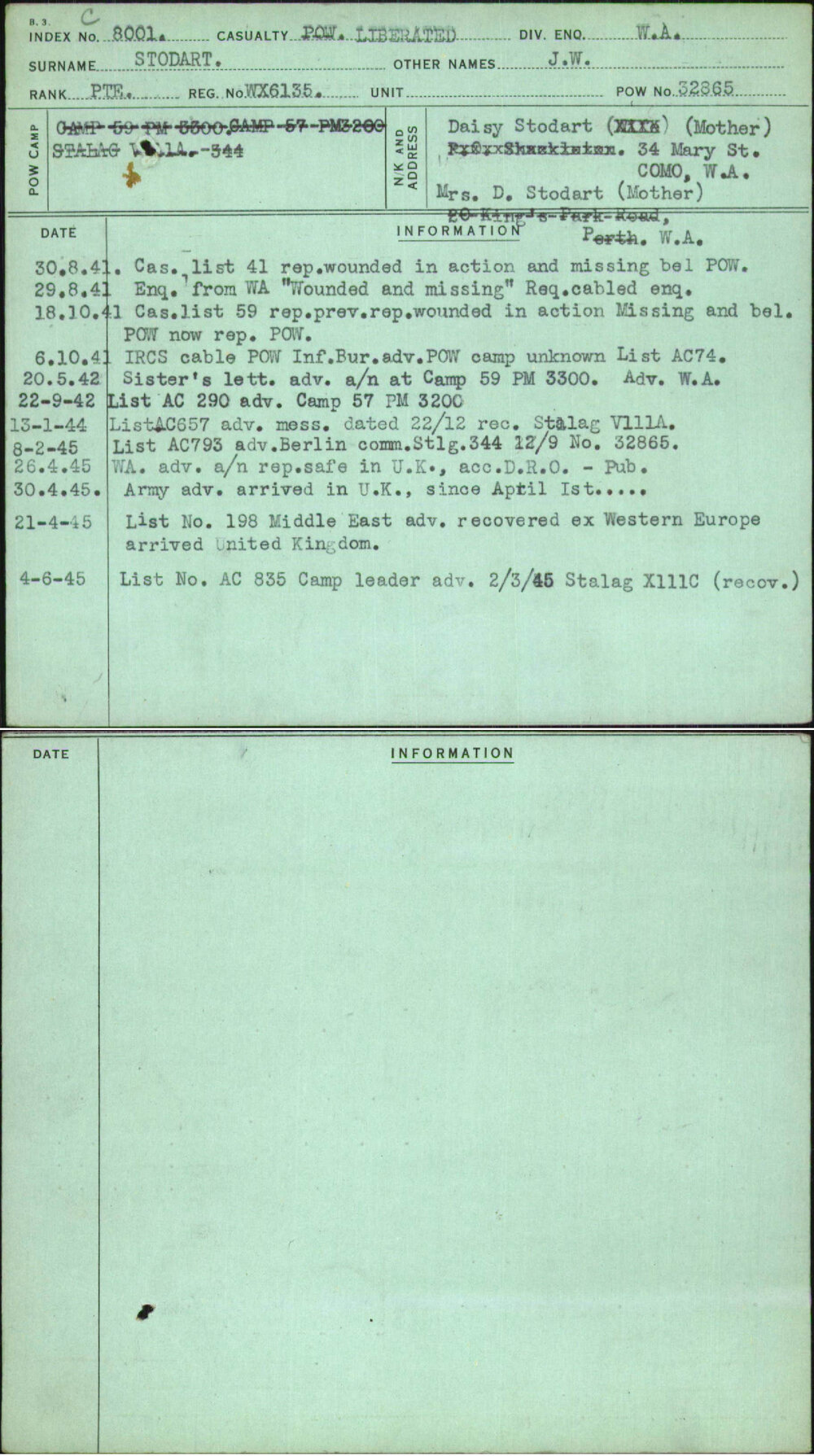 Stodart, J W, WX6135