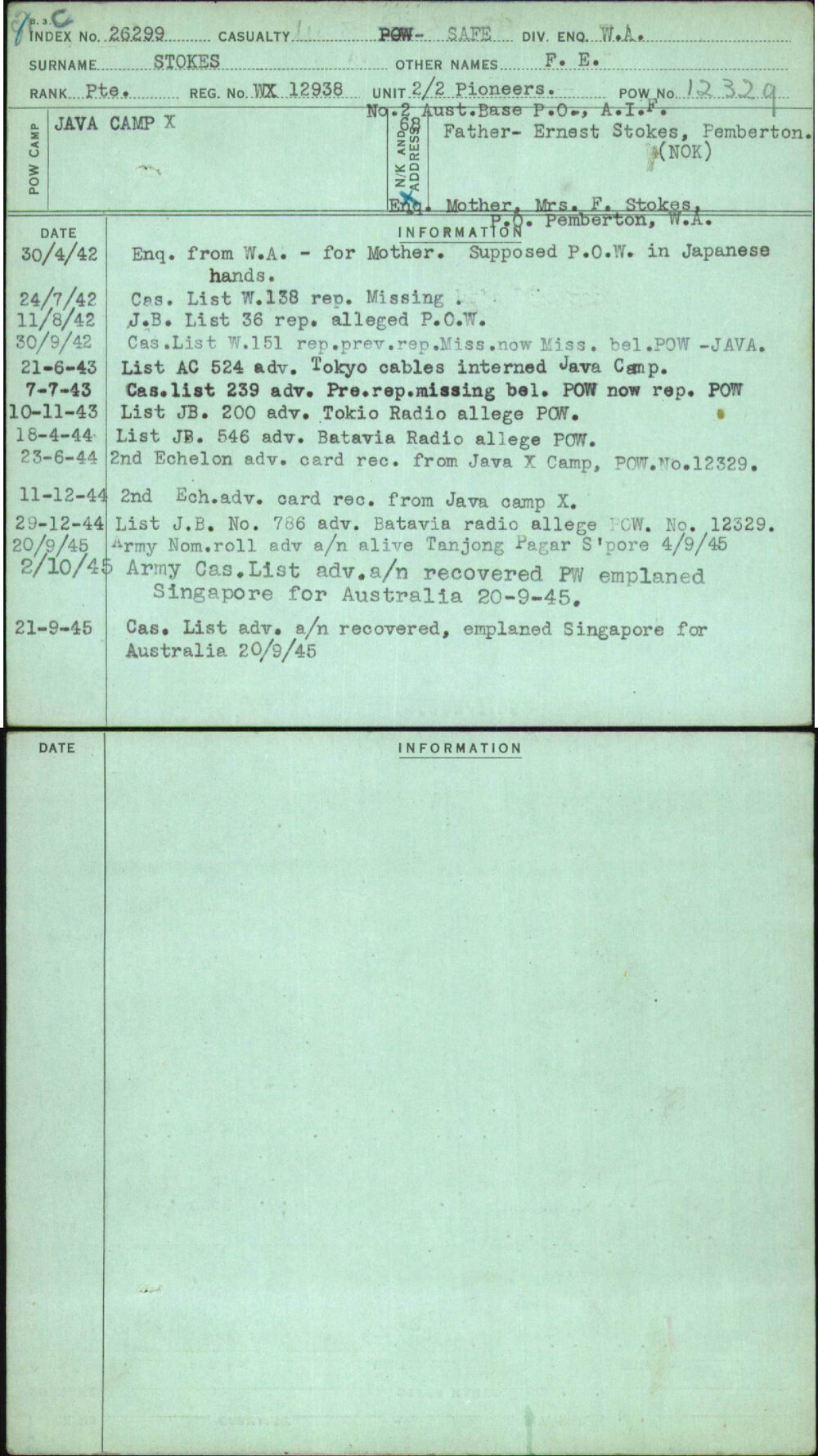 Stokes, F E, WX12938