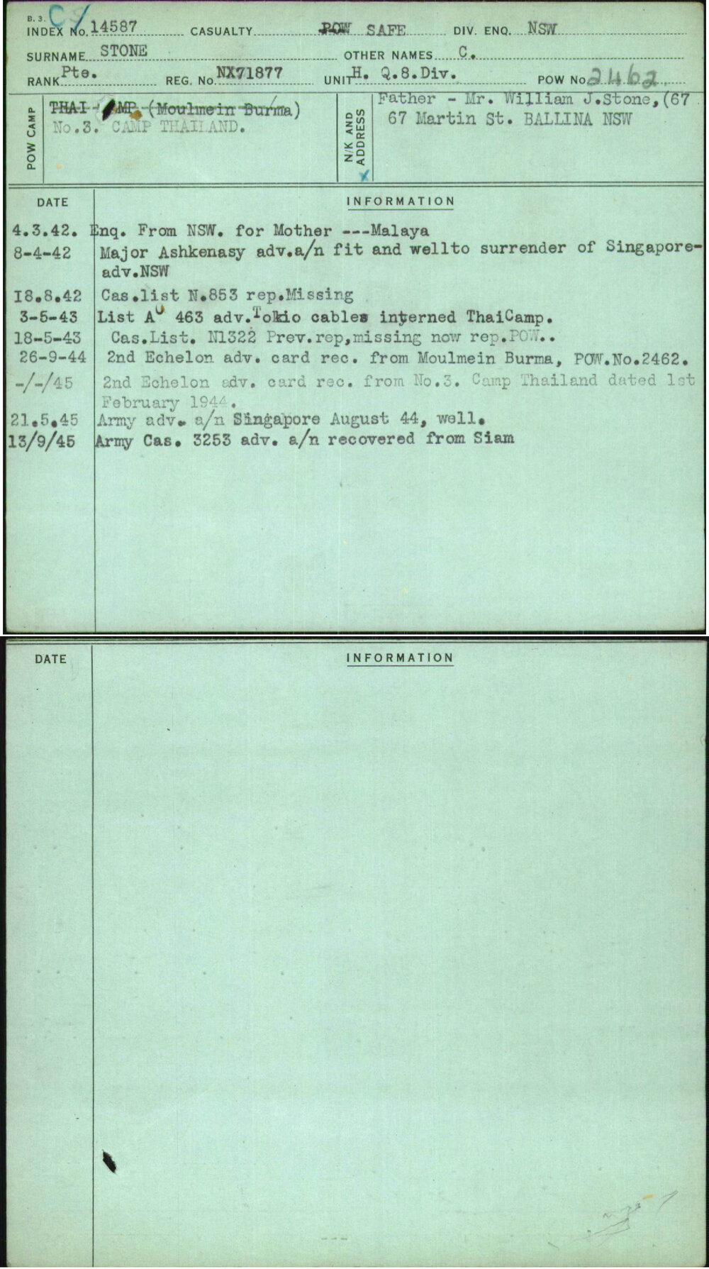 Stone, C, NX71877
