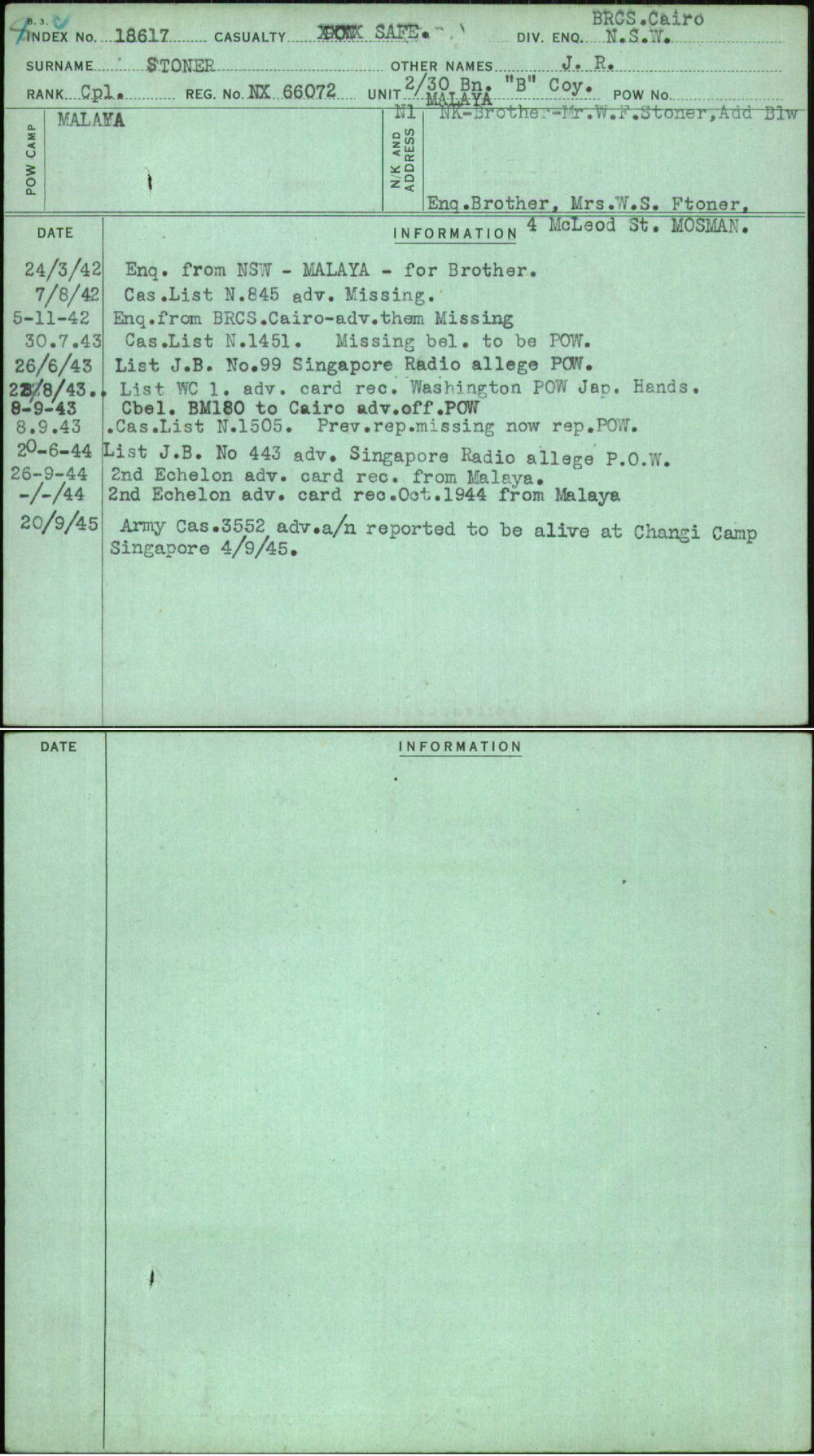 Stoner, J R, NX66072