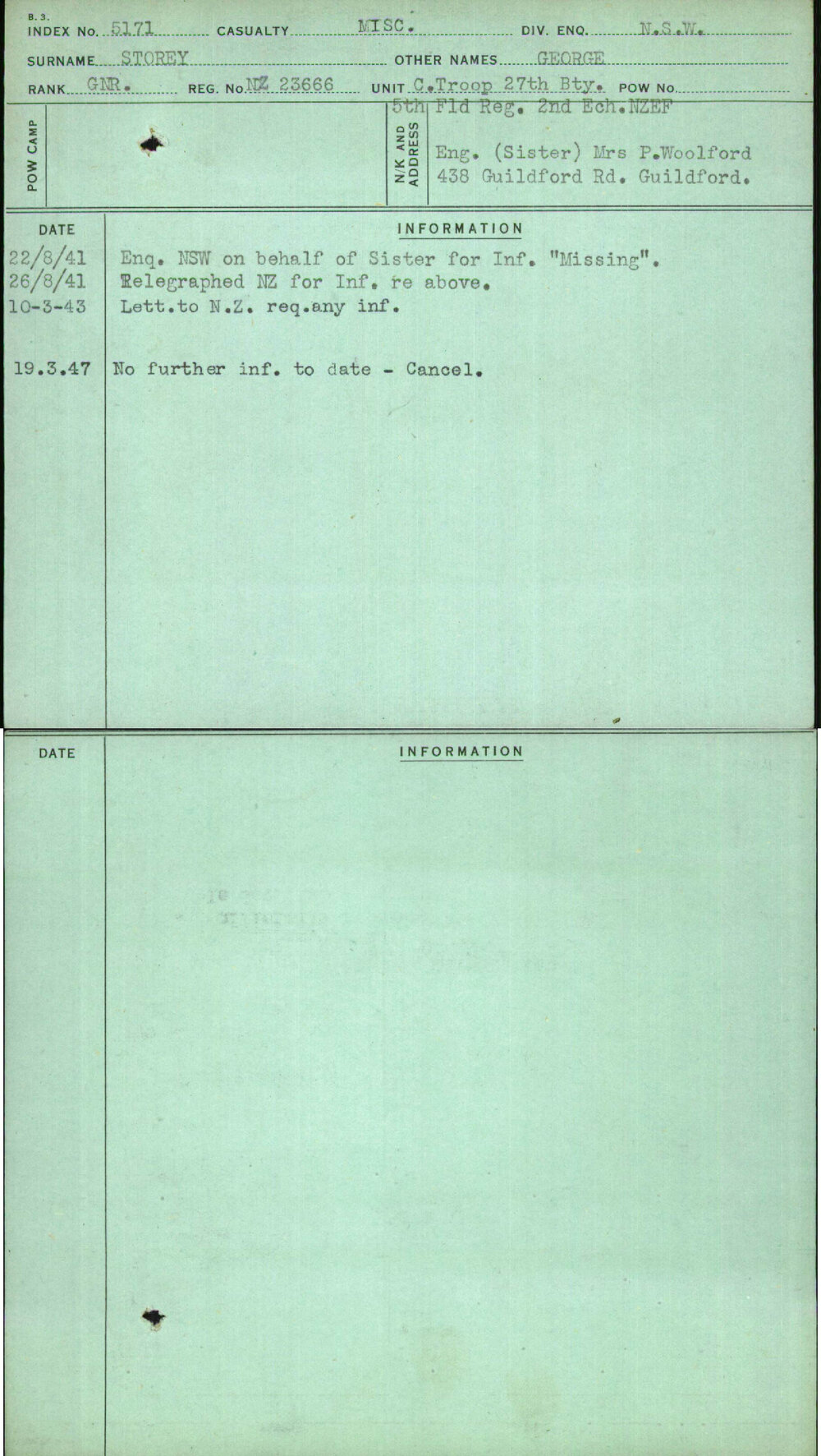 Storey, George, Nz23666