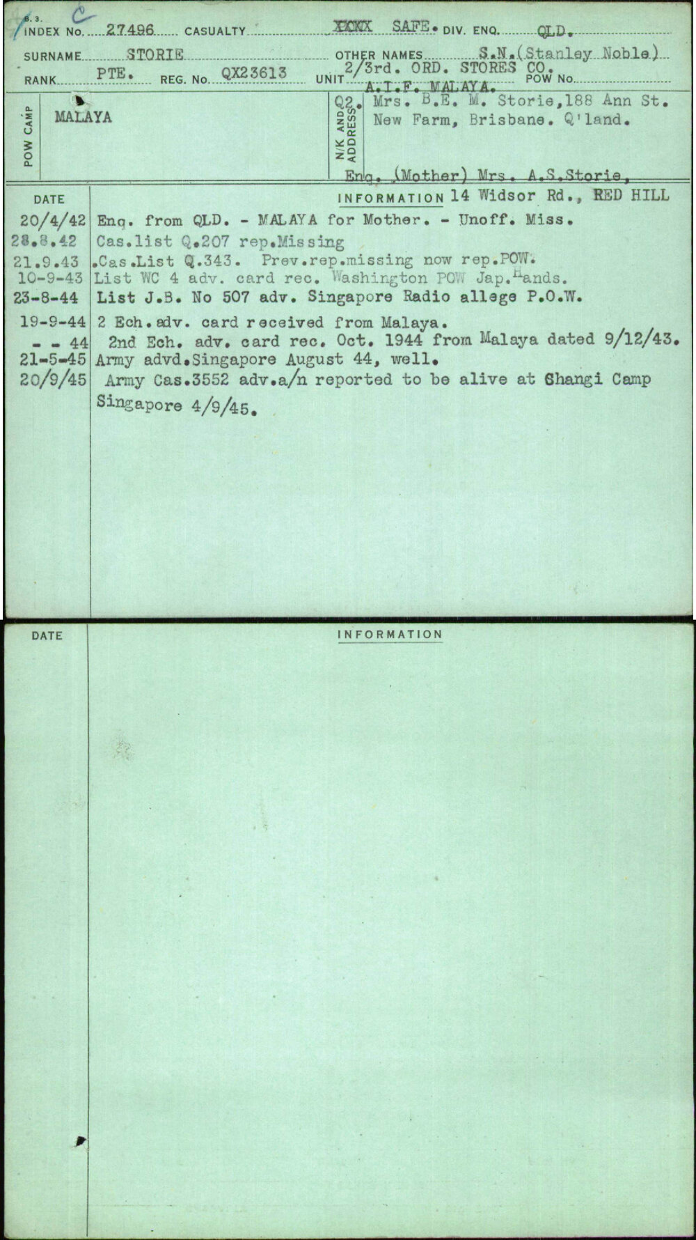 Storie, S N (Stanley Noble), QX23613